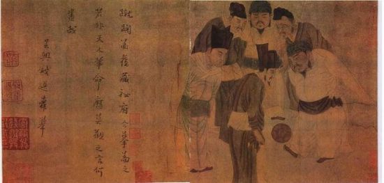 《宋太祖蹴鞠图》 28.6x56.3cm 现藏于北京故宫博物院