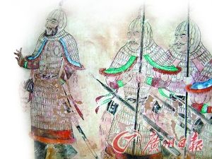 长乐公主墓壁画上的唐朝官兵
