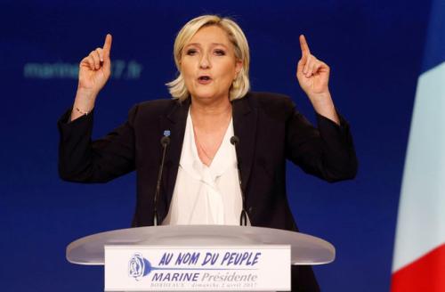 法国总统候选人勒庞。来源：路透社。